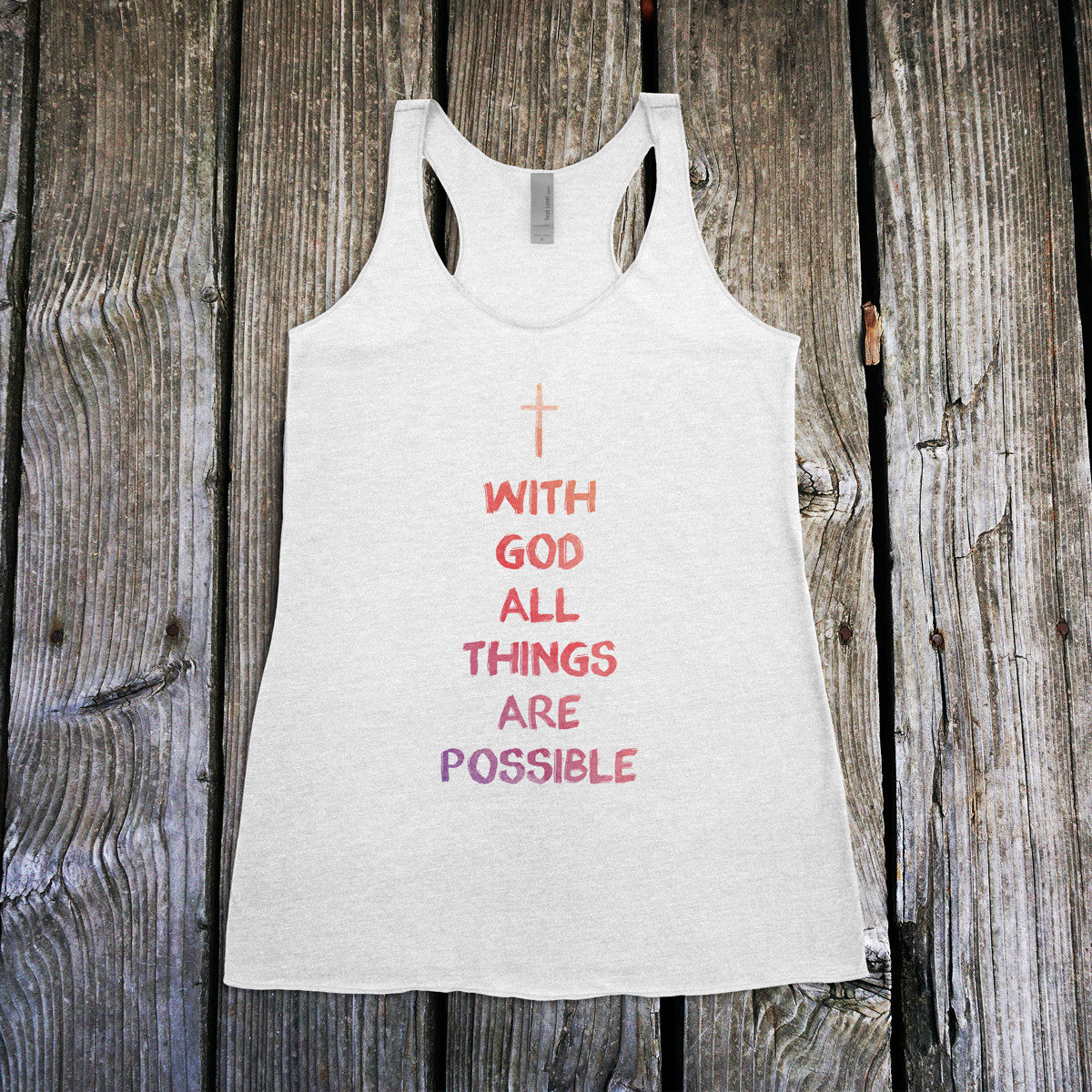 With God All Things Are Possible Ladies Racerback Tank