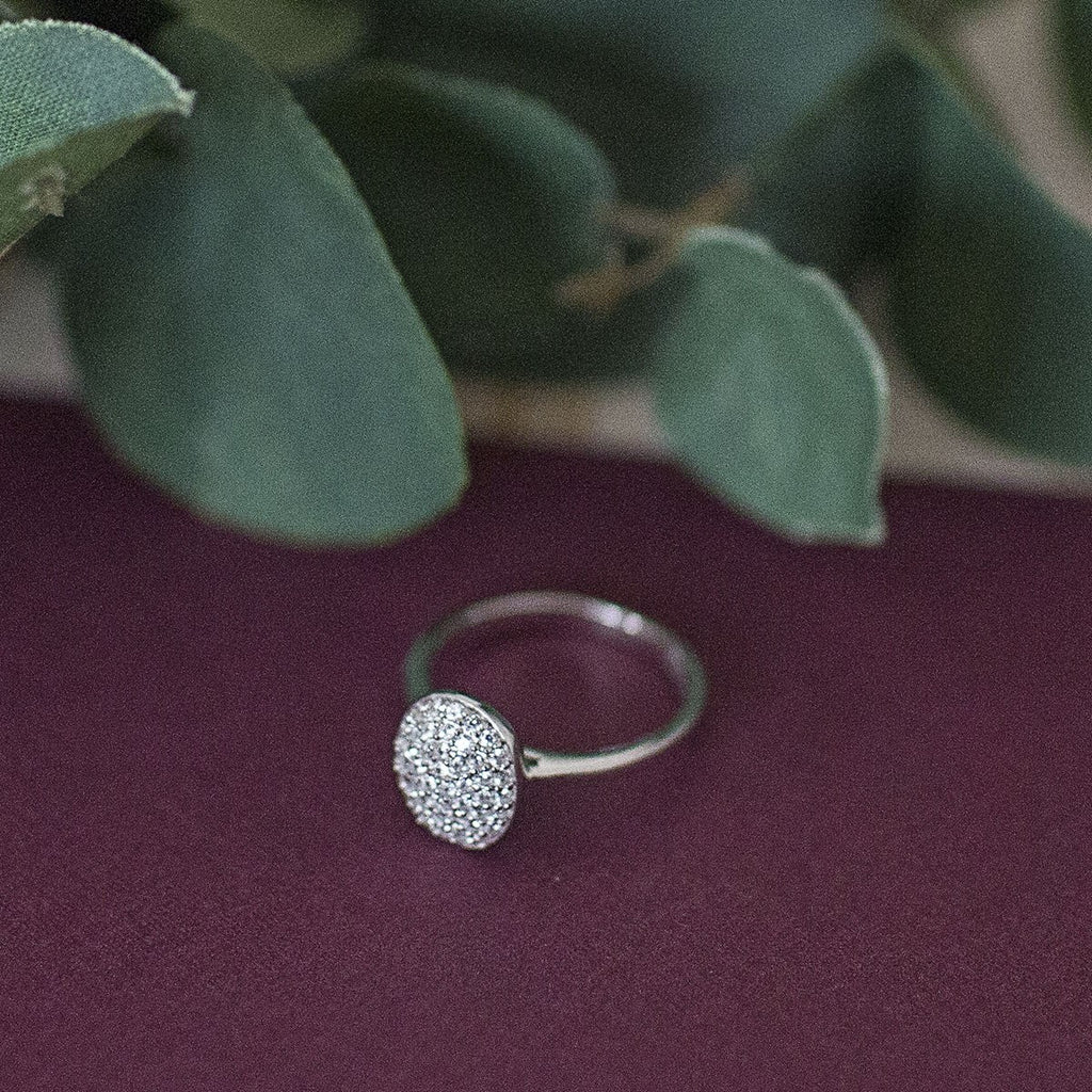 Oval Pave Engagement Ring