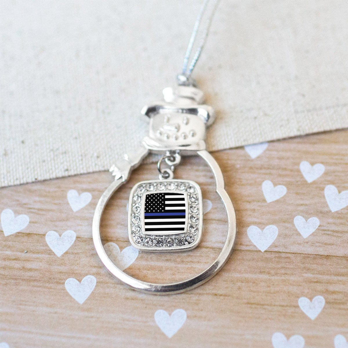 Blue Line American Flag Charm Jewelry Collection