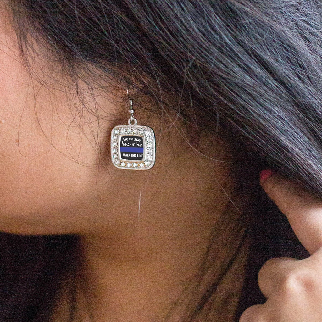 Police Wife Pave Heart Charm Jewelry Collection