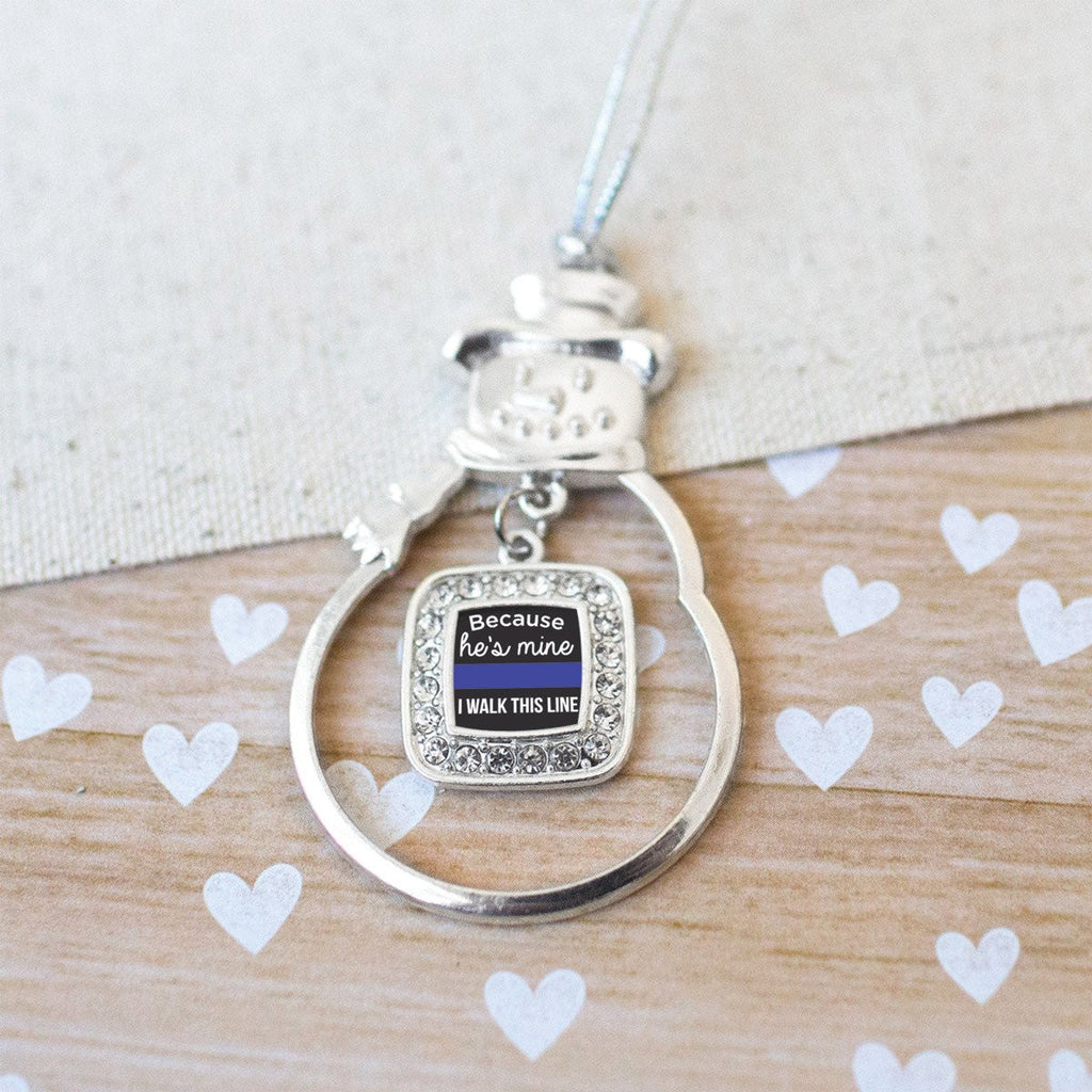 Police Wife Pave Heart Charm Jewelry Collection