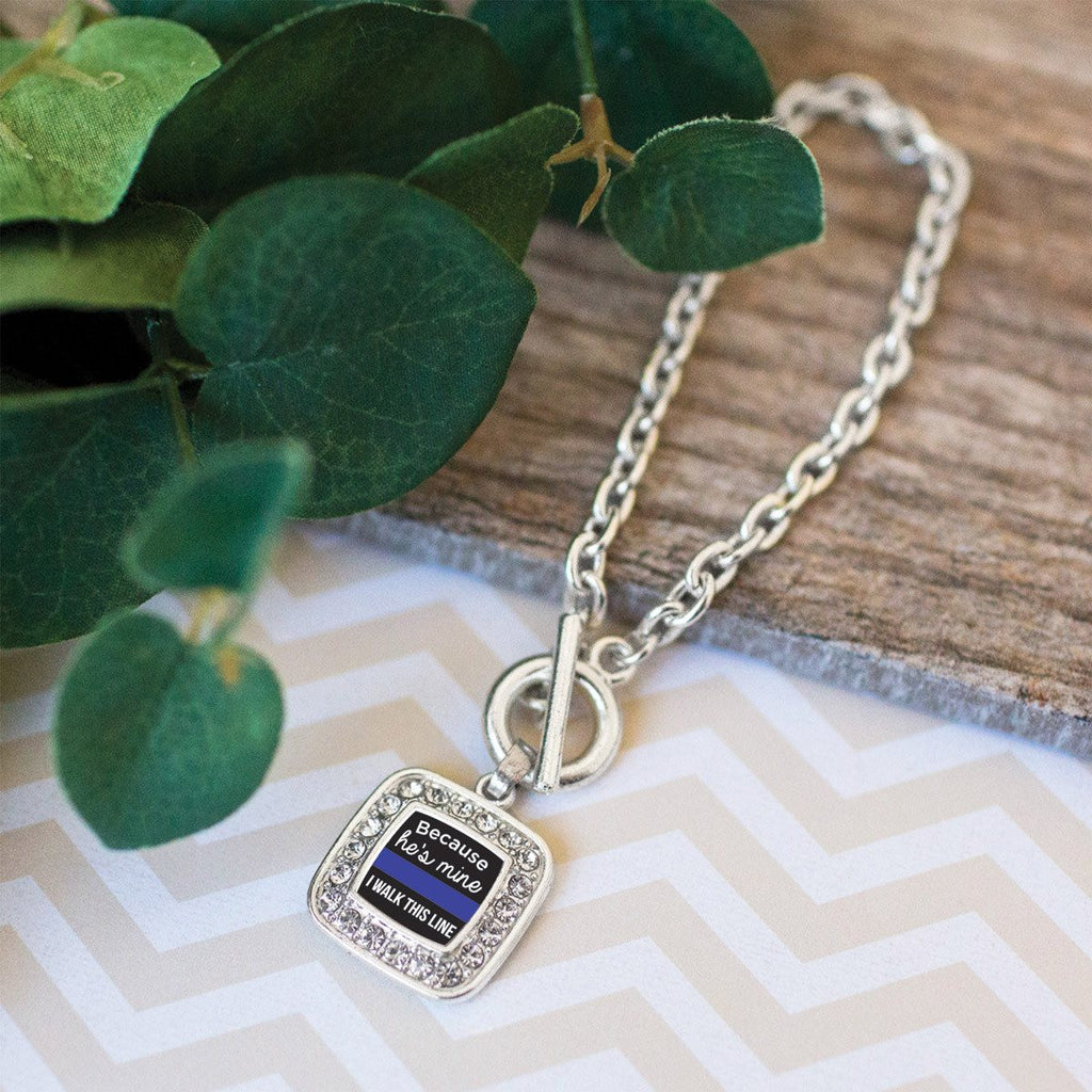 Police Wife Pave Heart Charm Jewelry Collection