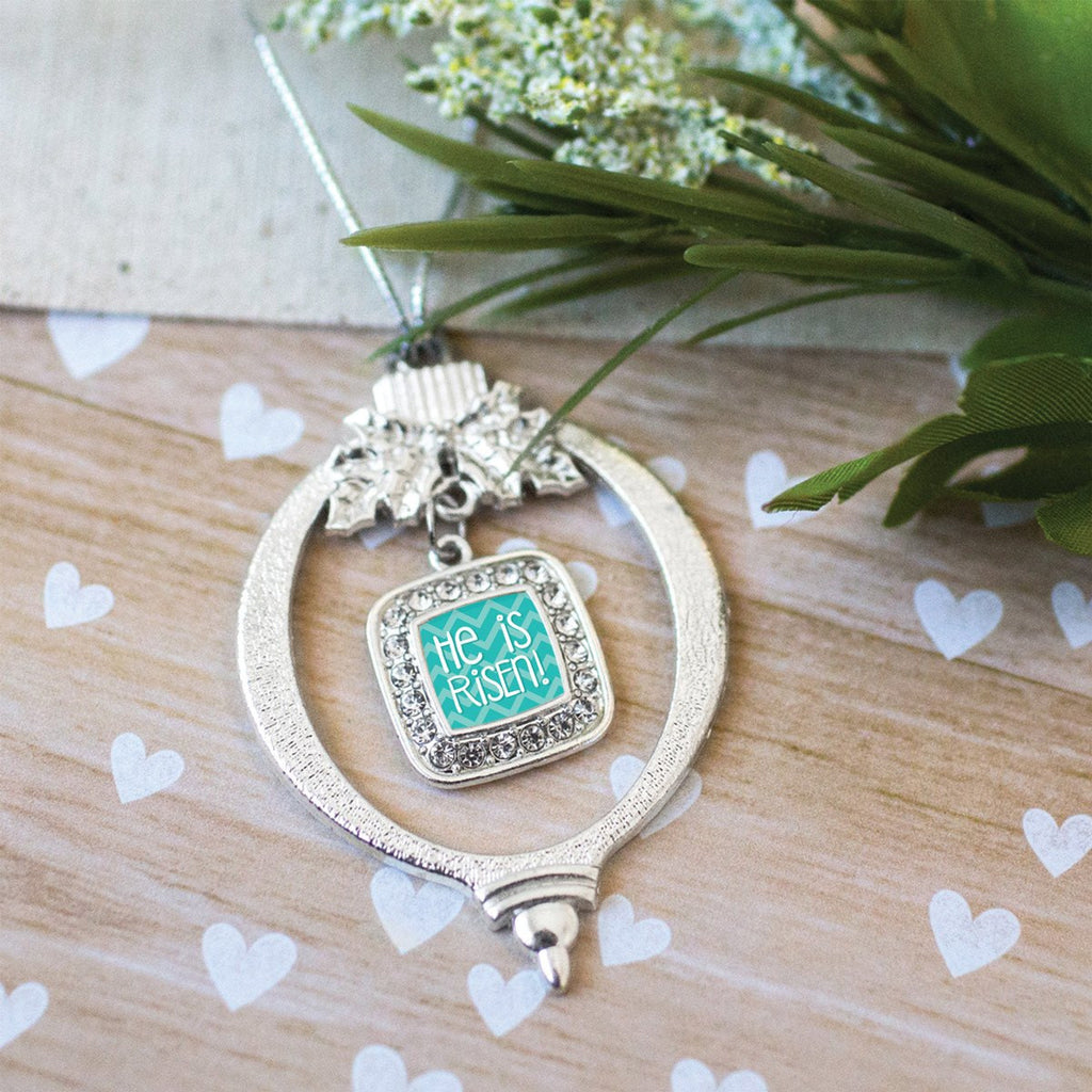 He is Risen Teal Chevron Charm Jewelry Collection