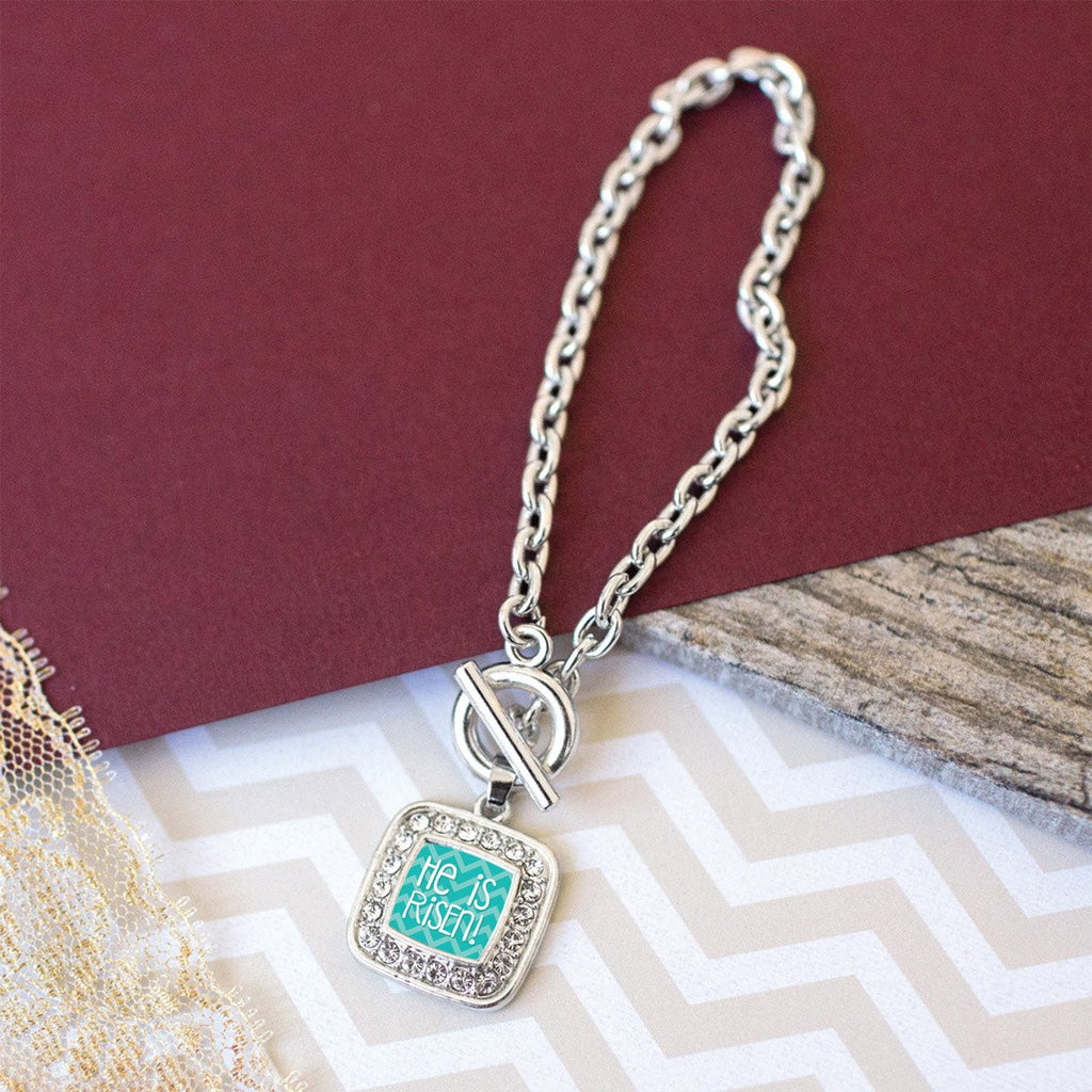He is Risen Teal Chevron Charm Jewelry Collection