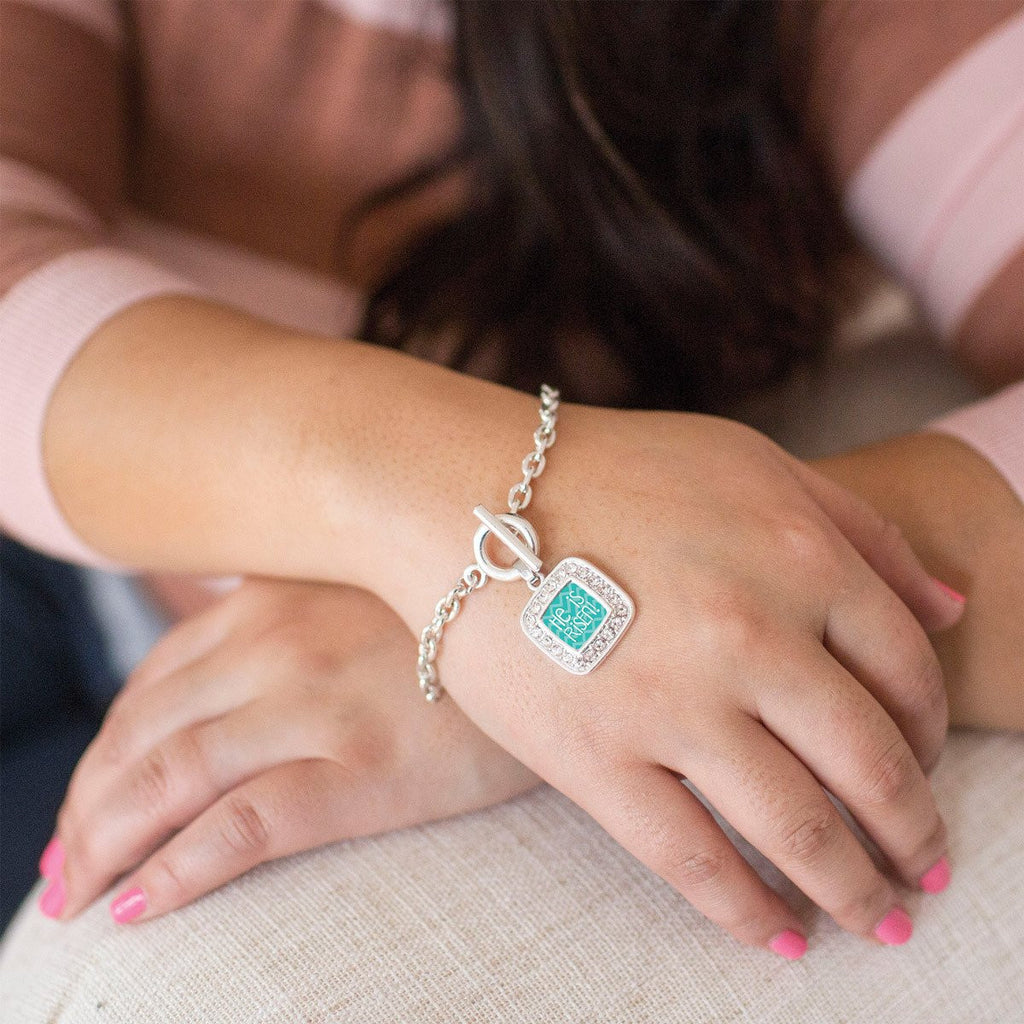He is Risen Teal Chevron Charm Jewelry Collection