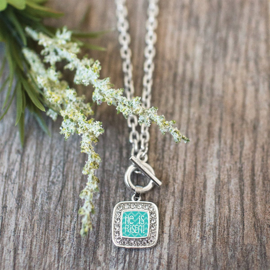 He is Risen Teal Chevron Charm Jewelry Collection