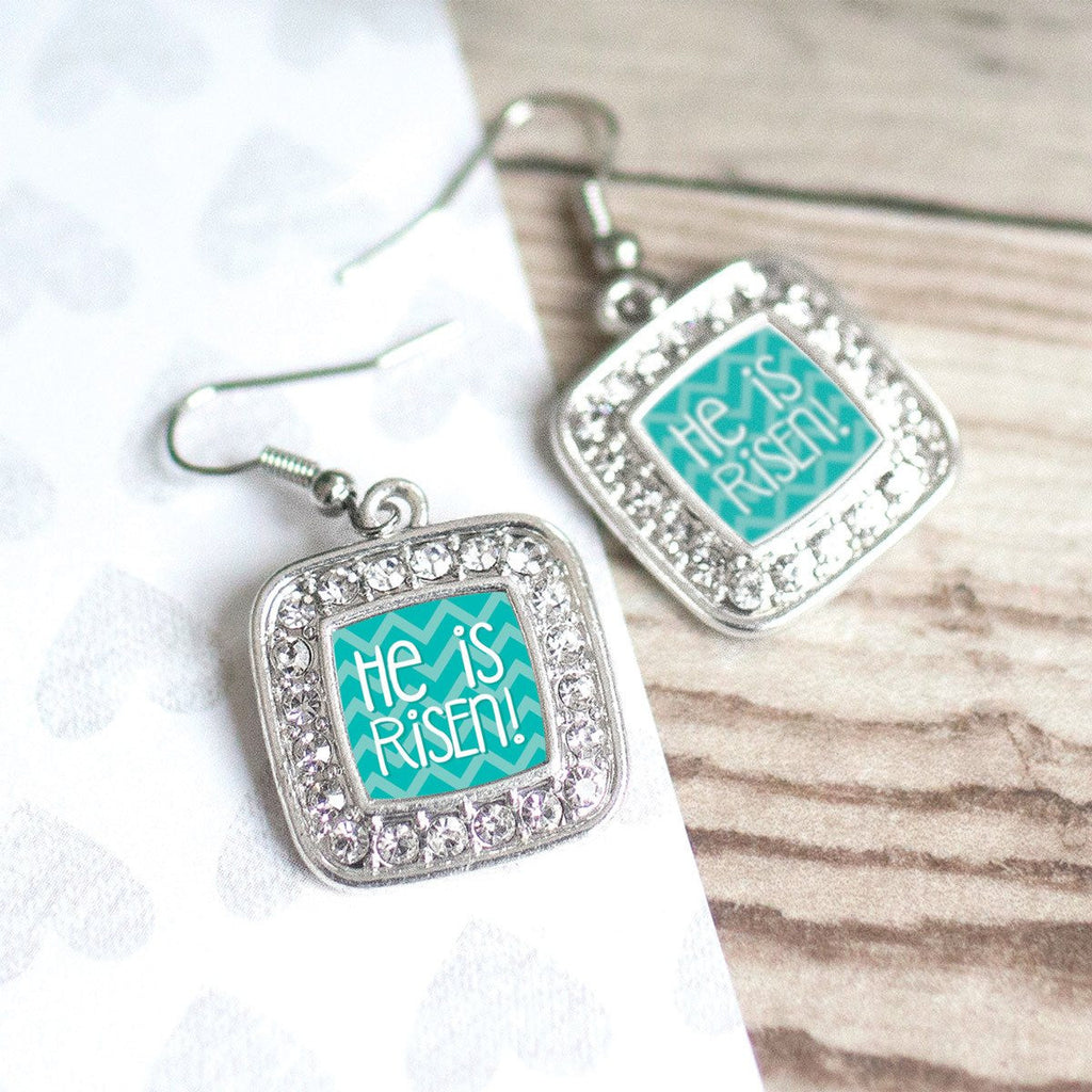 He is Risen Teal Chevron Charm Jewelry Collection
