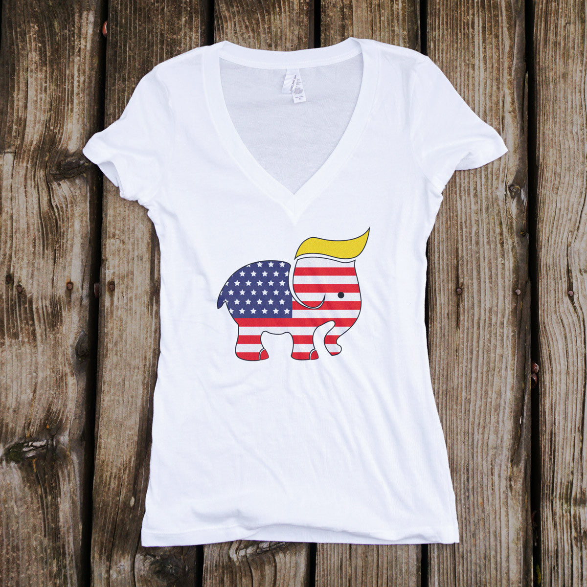 Trumpican Logo Ladies V-Neck T-Shirt